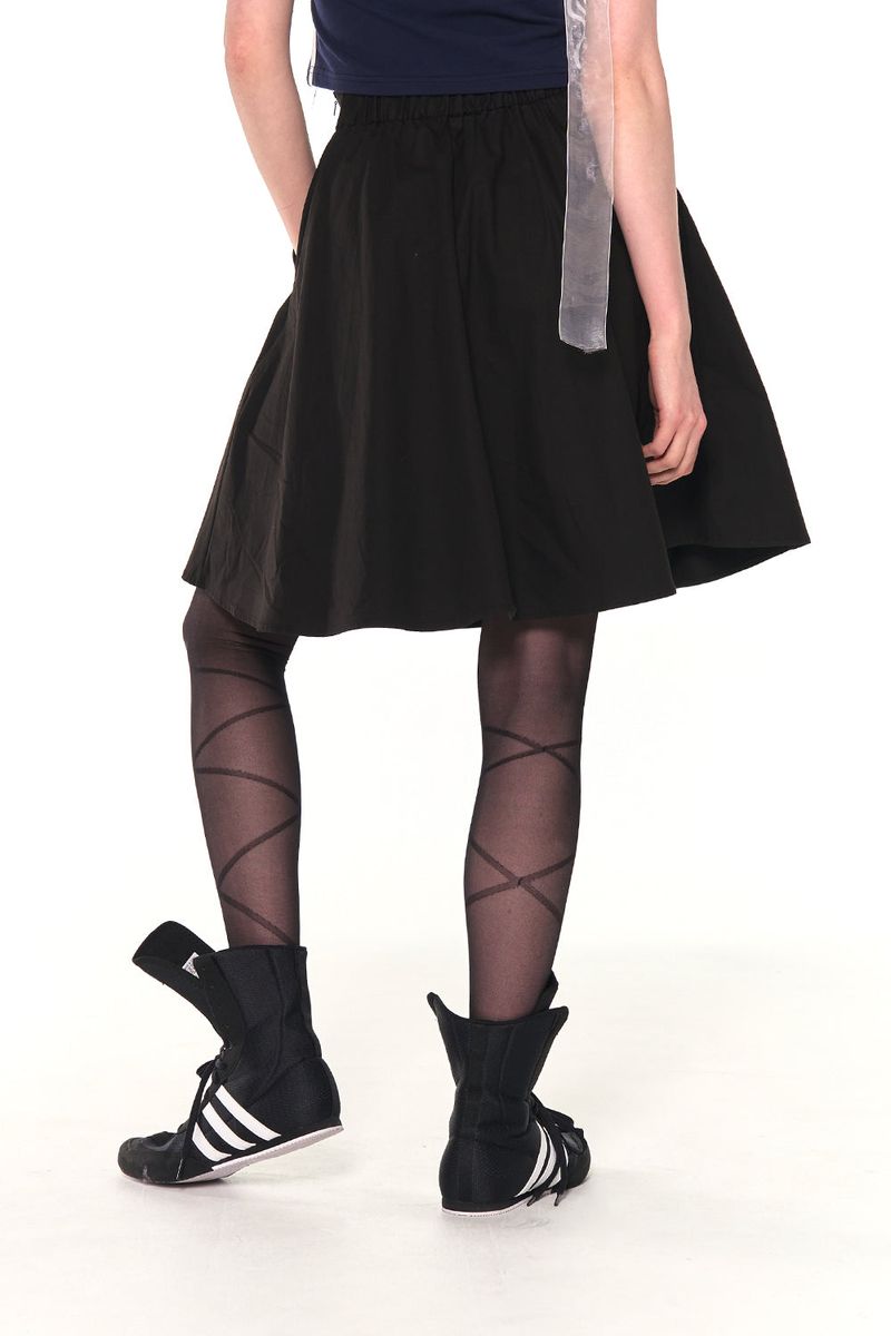 FLARE COTTON MINI SKIRT (BLACK)
