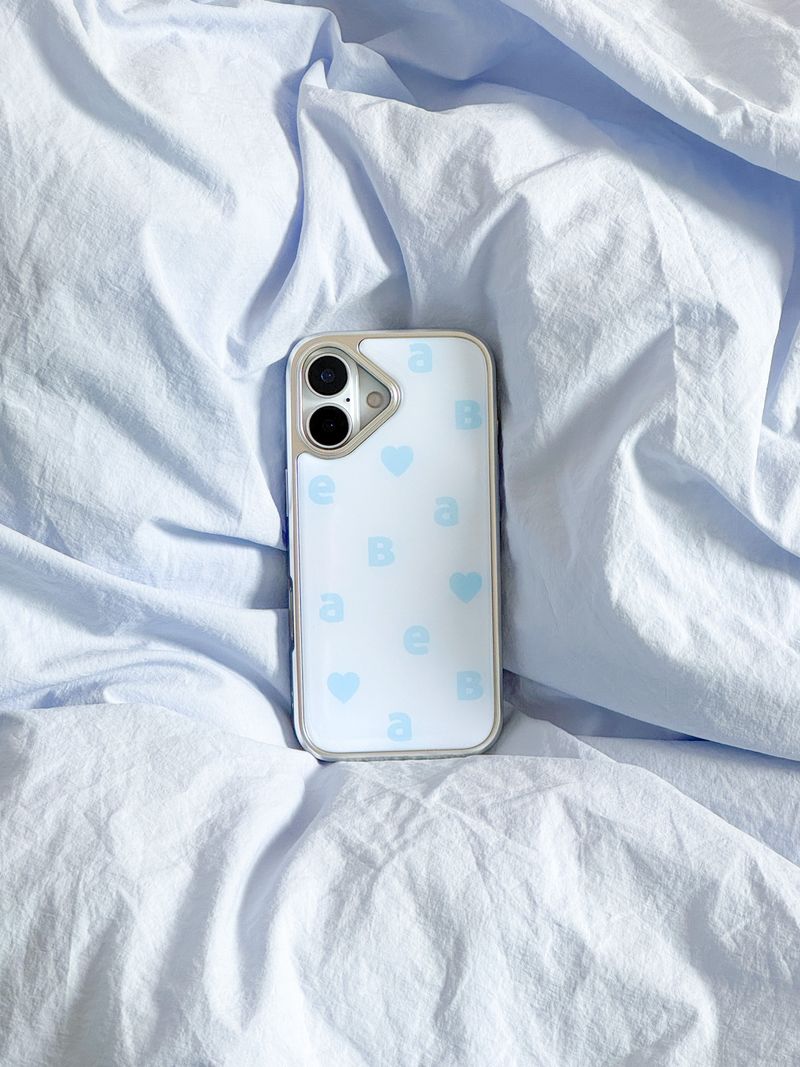 NEW LOGO White Blue Silver Epoxy Case