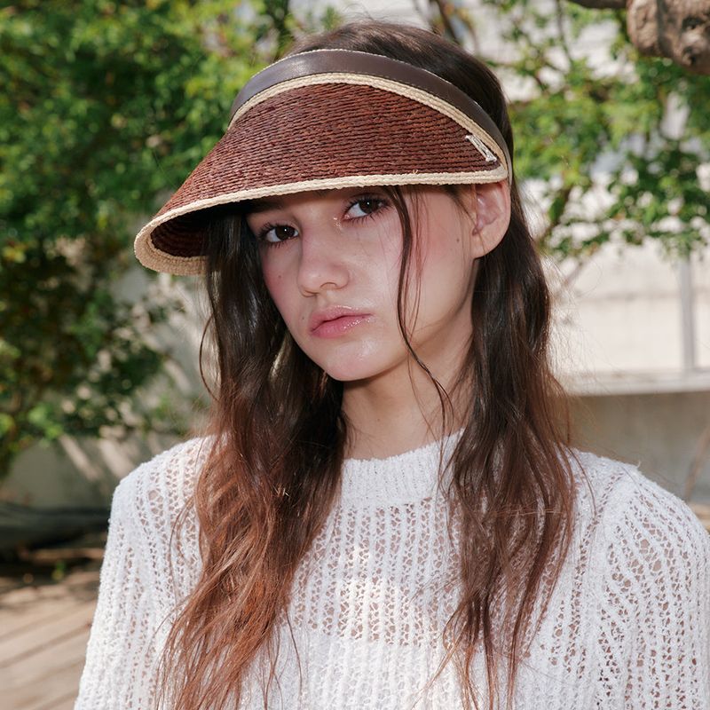Diana Raphia Sun Visor (Brown)