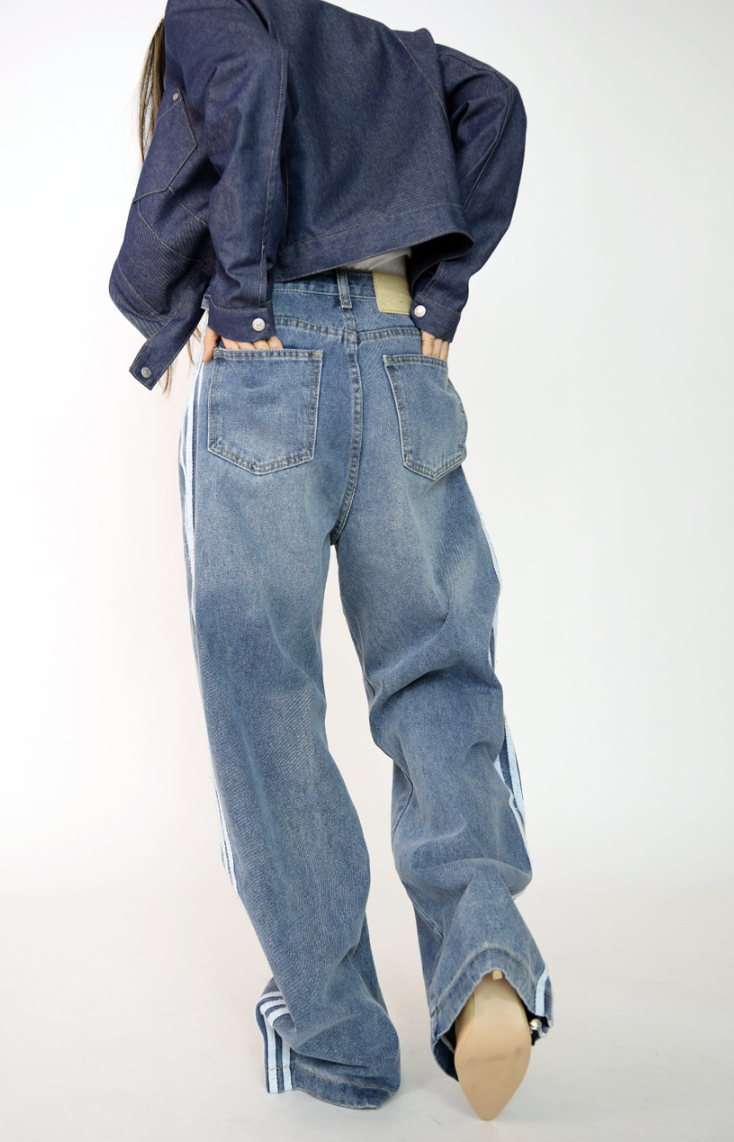 street track denim pants