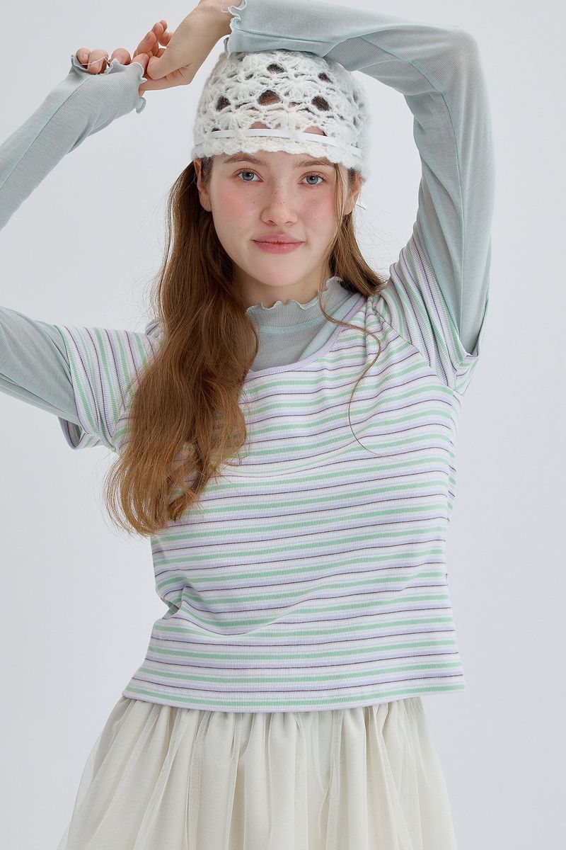 Stripe T-shirt [Purple]