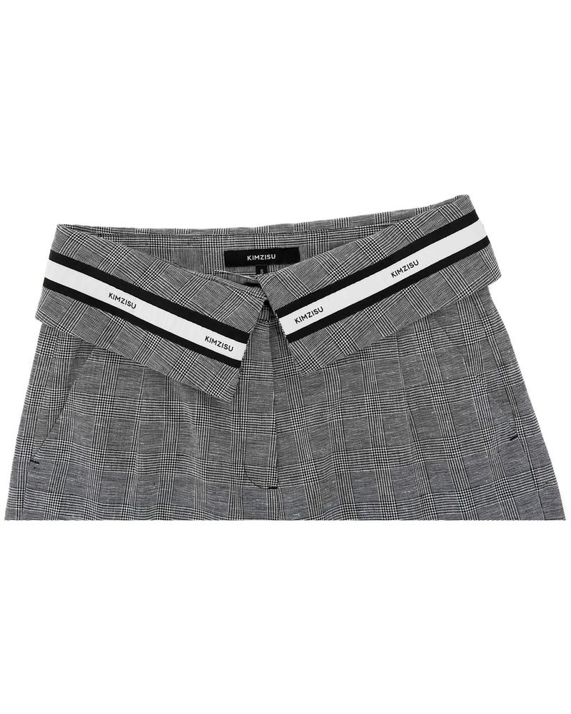 Fold Over Wide Slacks _ GREY