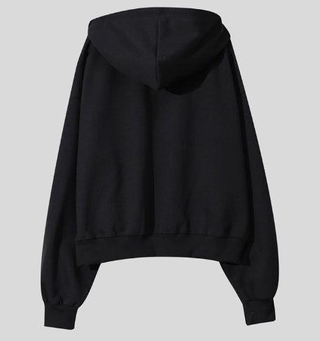 Winnie crop two way hoodie zip-up