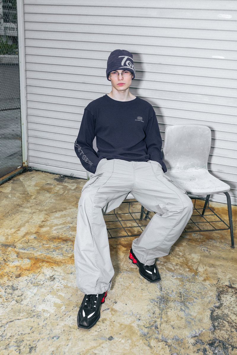 SUPPORT SERIES WAFFLE SWEAT SHIRT NAVY
