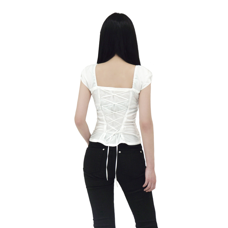 YOUR SHIRRING BLOUSE [WHITE]