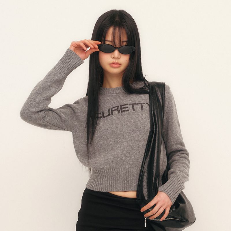 C LOGO BASIC KNIT_GREY