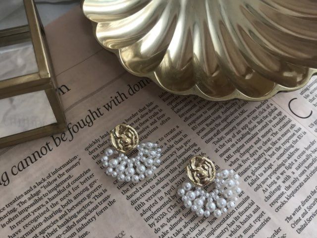 hvl Pearl earrings dress Guest drop earrings piercing