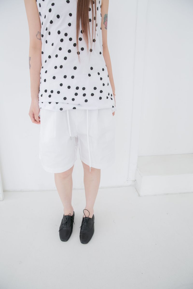 pintuck stopper cotton half pants(2colors)