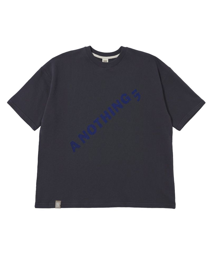 A NOTHING（アナッシング）の「DIAGONAL PIN-KNIT 1/2 BOX TEE (Charcoal)（Tops）」