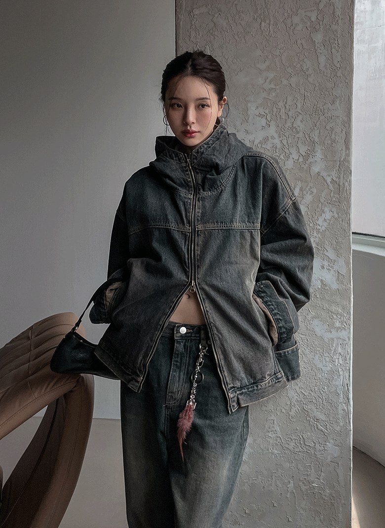 ULAN(ユレン)の「(UNISEX) インアワーウォッシングフードデニムジャケット(Jackets/Outerwear)」