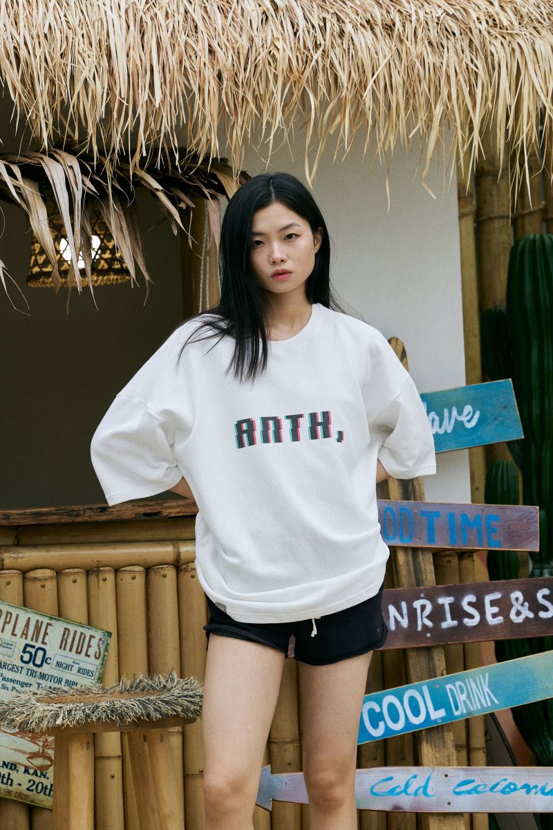 PIXEL PIN-KNIT 1/2 BOX TEE (Off-White)
