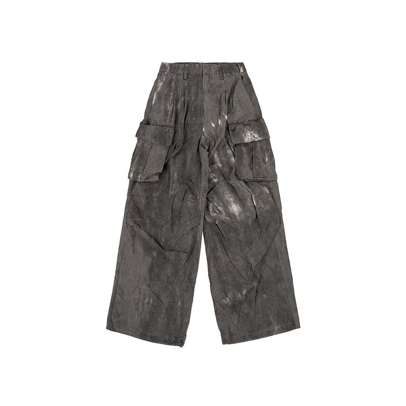 Tie Dye Wide Jogger Pants (GRAY)