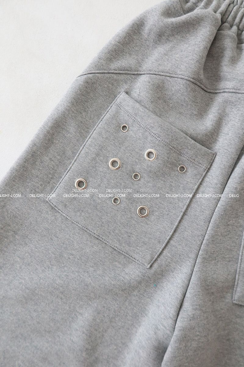 Punching eyelet string wide pants
