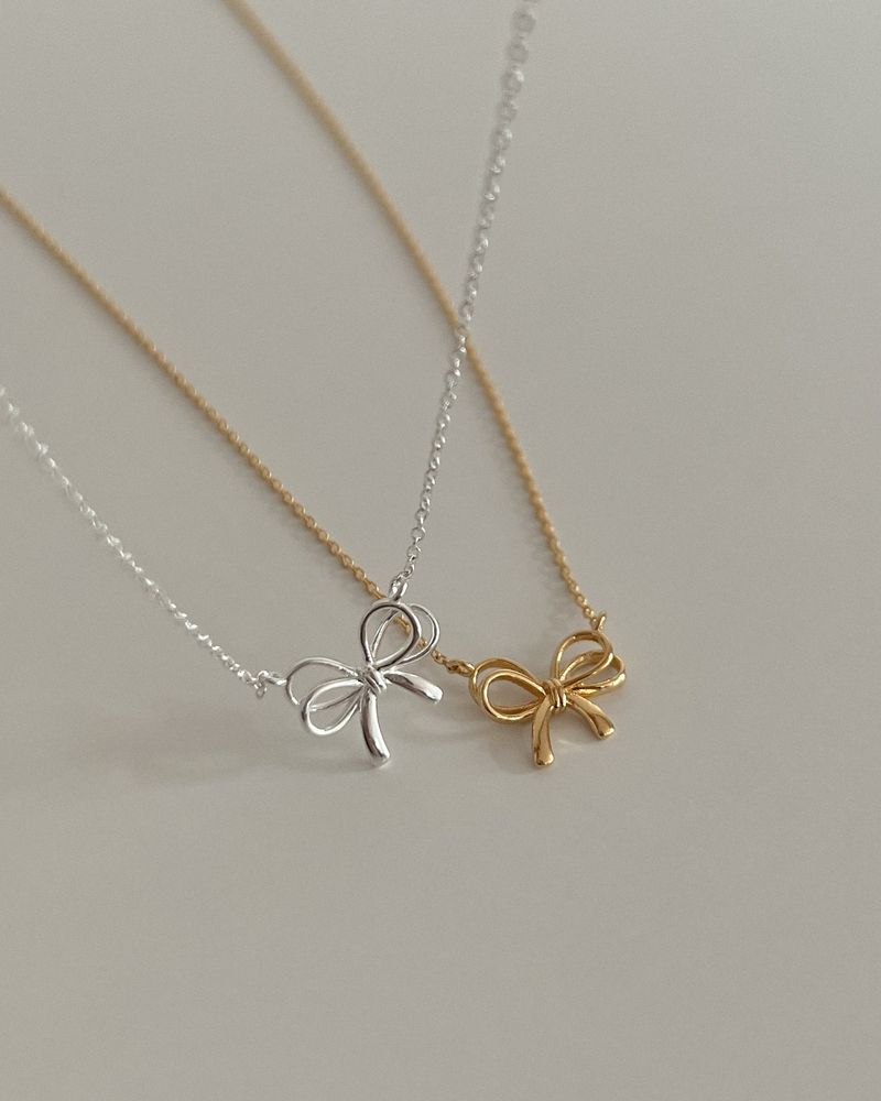 Fondu ribbon necklace (silver)