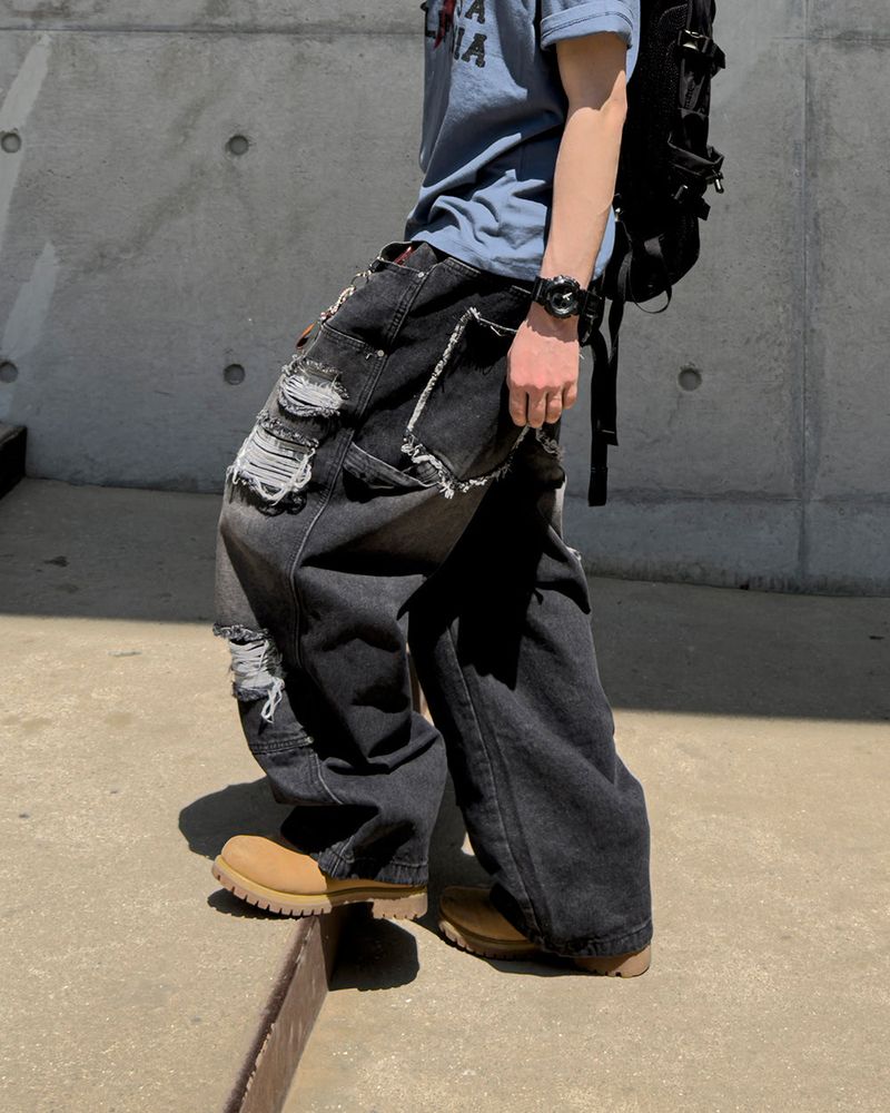 Devon Carpenter Wide Distressed Denim