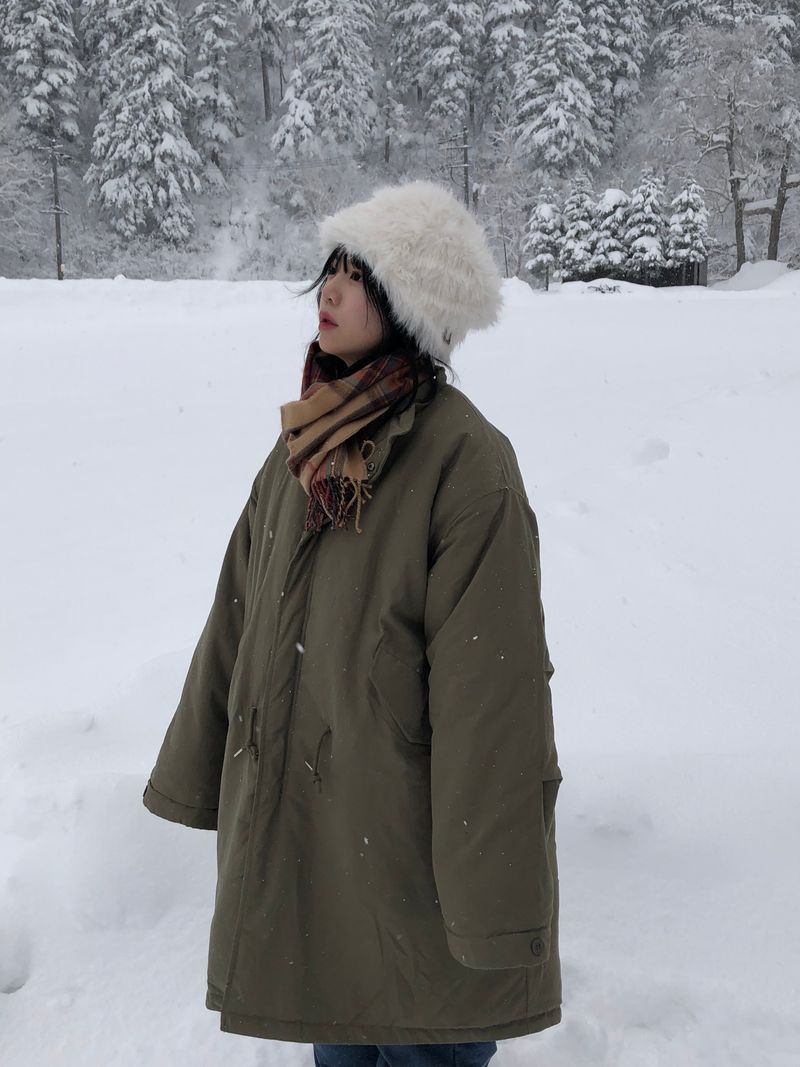 Nieve long fishtail padding parka