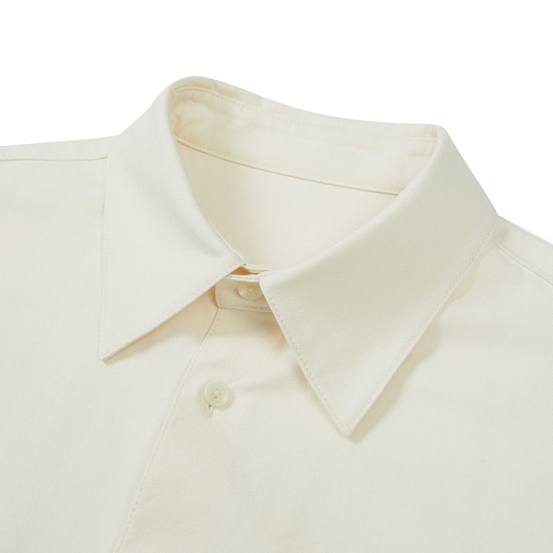 ソリッドオーバーフィットロングスリーブシャツ / Solid Overfit Long sleeve shirt [IVORY]
