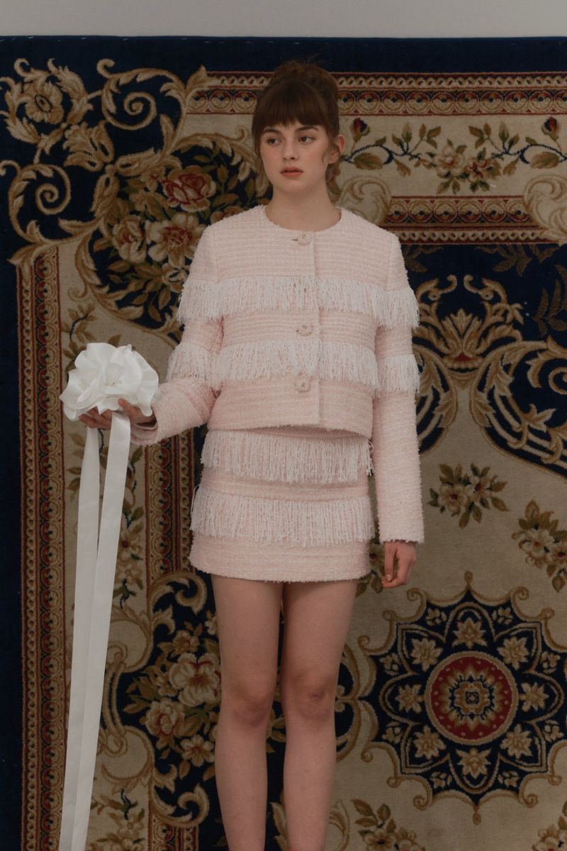 Fringe tweed jacket