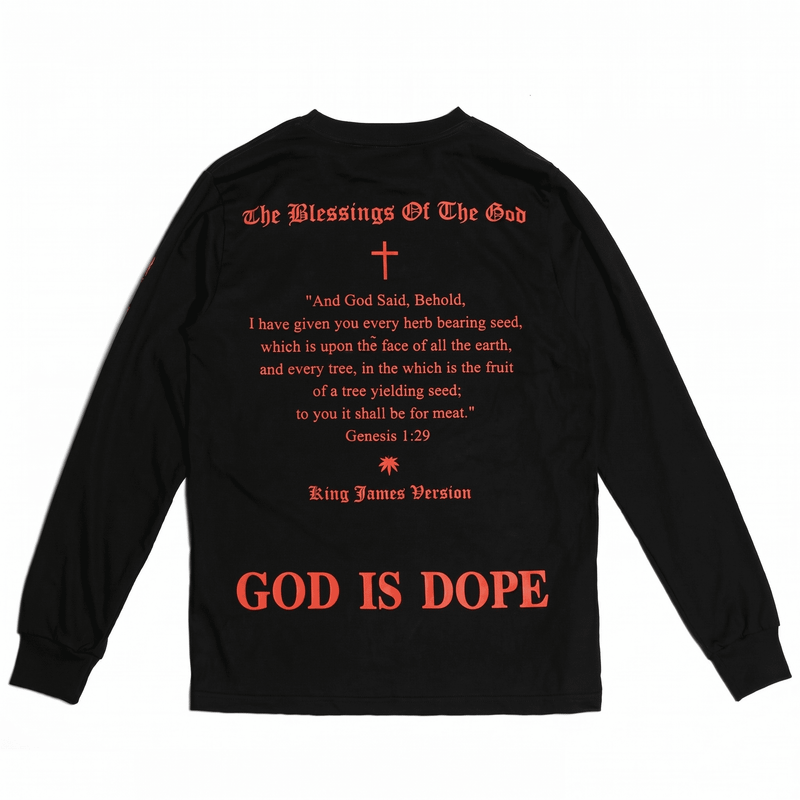 TZ God is Dope LS Tee - Black/Red