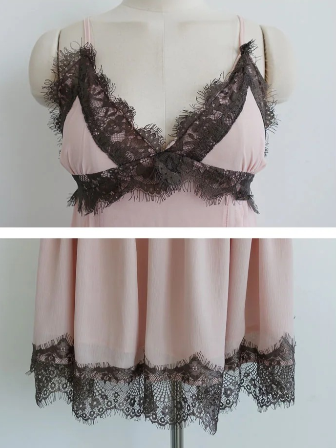 PINKBOM BLUSH LACE MINI DRESS