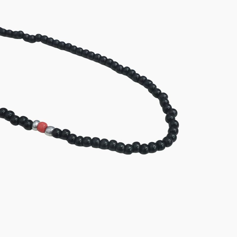 Men's Necklace Black Beads_CLEF TREMOLO NEC