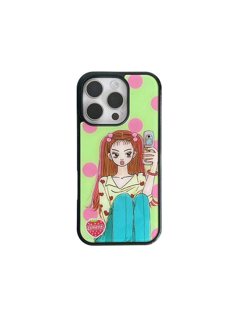 【MADE】Dot Kitsch Girl Glass Bumper Case