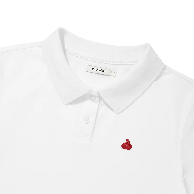 KIRSH PLAIN SLIM FIT PIQUE T-SHIRT - WHITE 