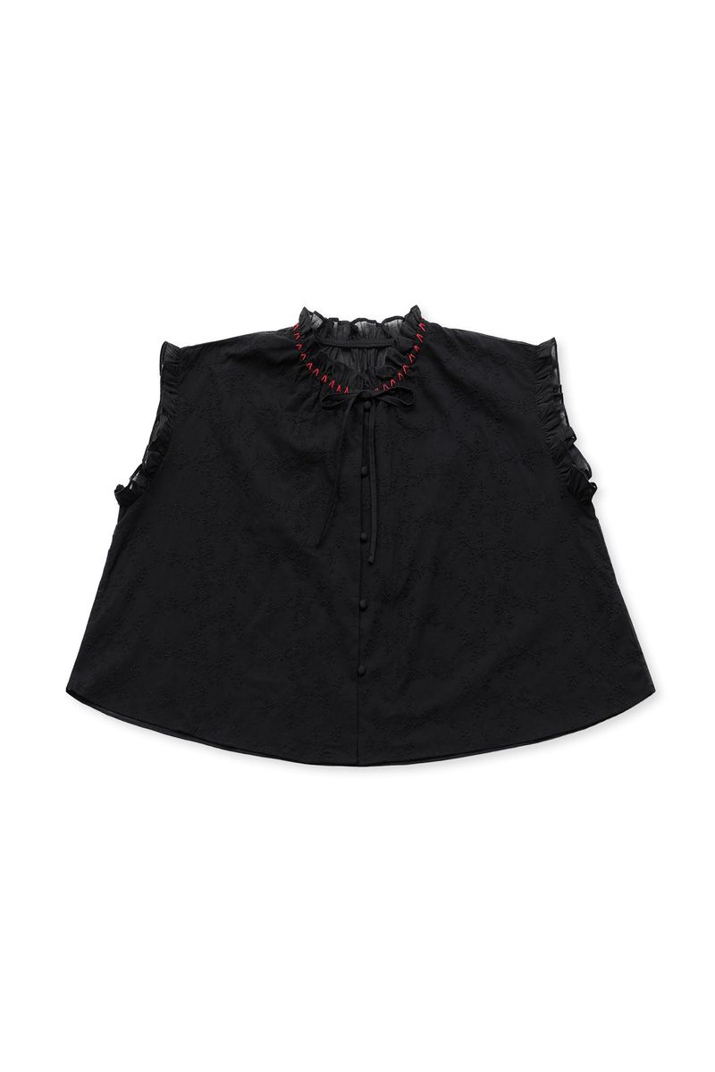 POPPALS（ポップパルズ）の「Flower Garden Stitch Blouse [Black]（Tops）」