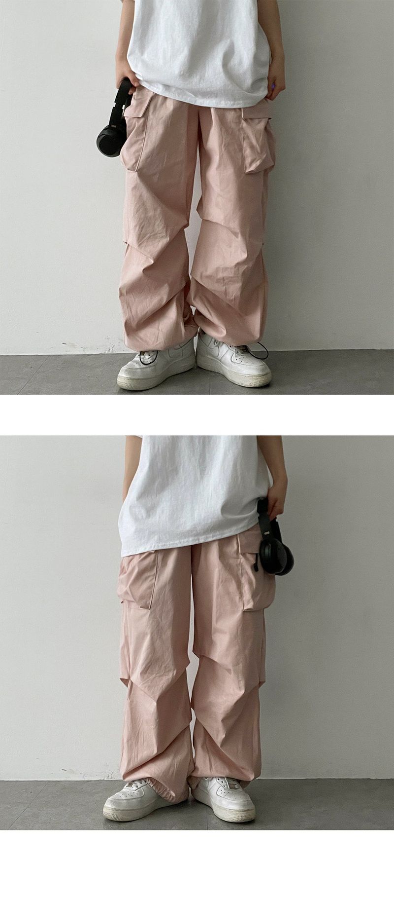 Hip String Wide Cargo Pants