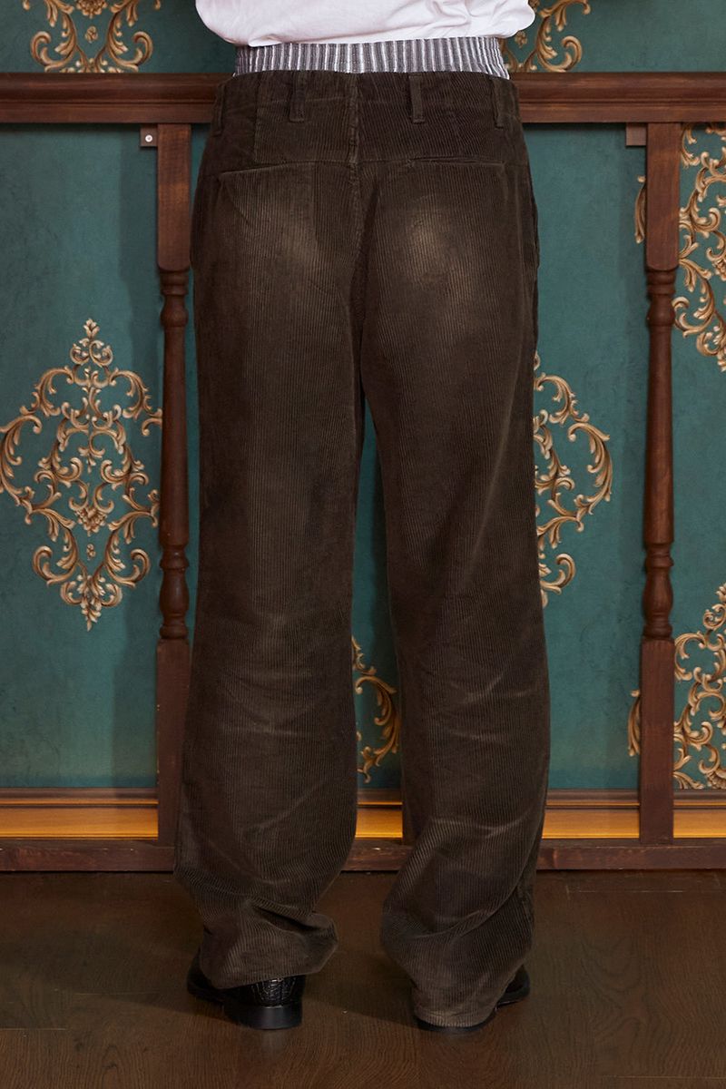 WASHED CORDUROY PANTS / KHAKI BROWN