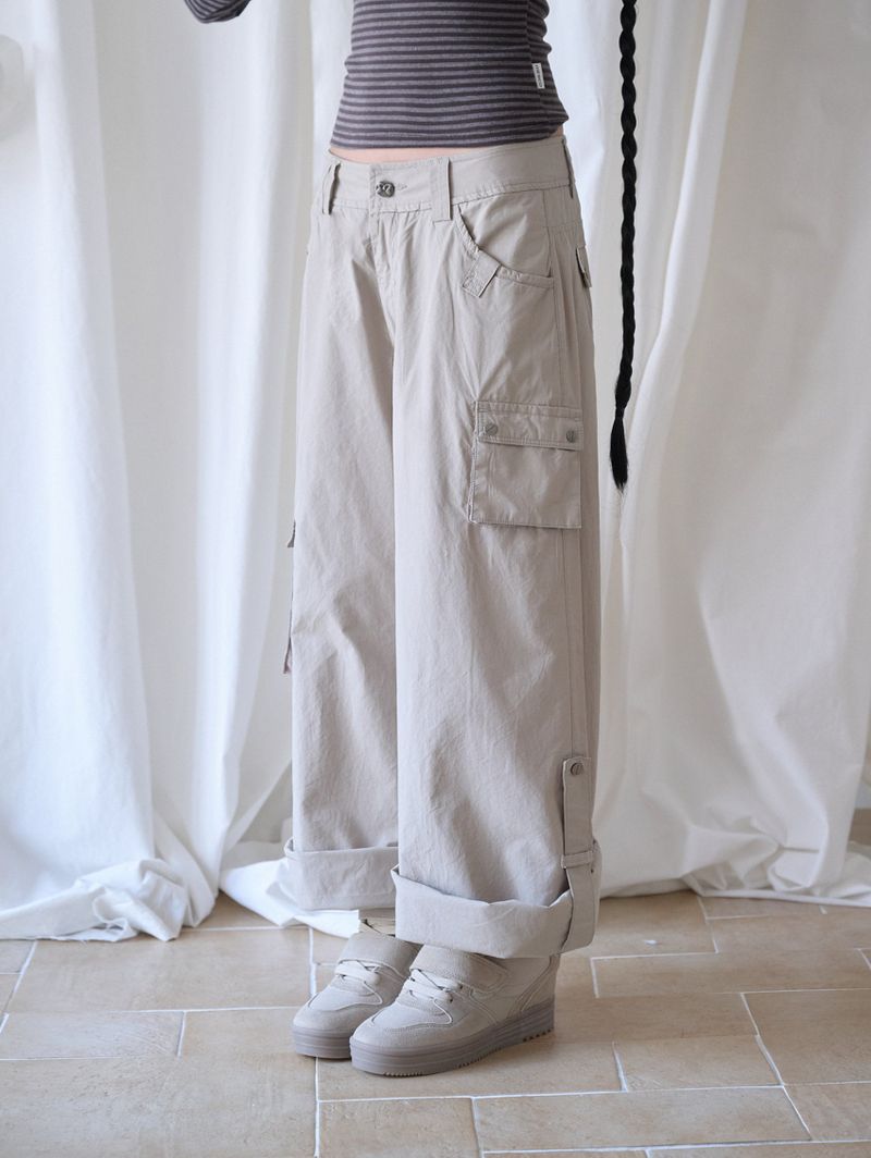 3-WAY MESH POCKET CARGO PT IVORY