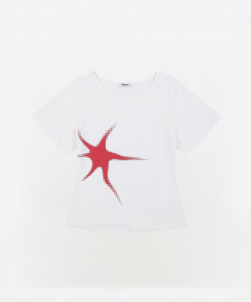 SPARK PRINT SLIM T-SHIRTS [WHITE]