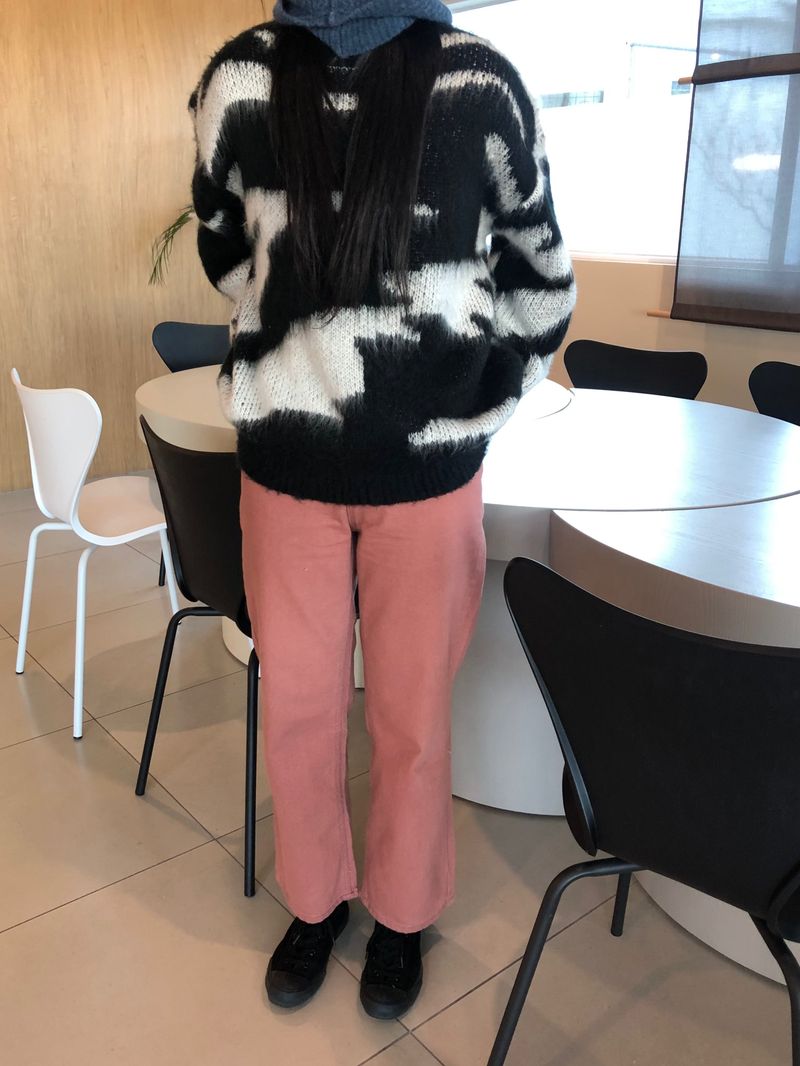 Printing wave mohair knit
