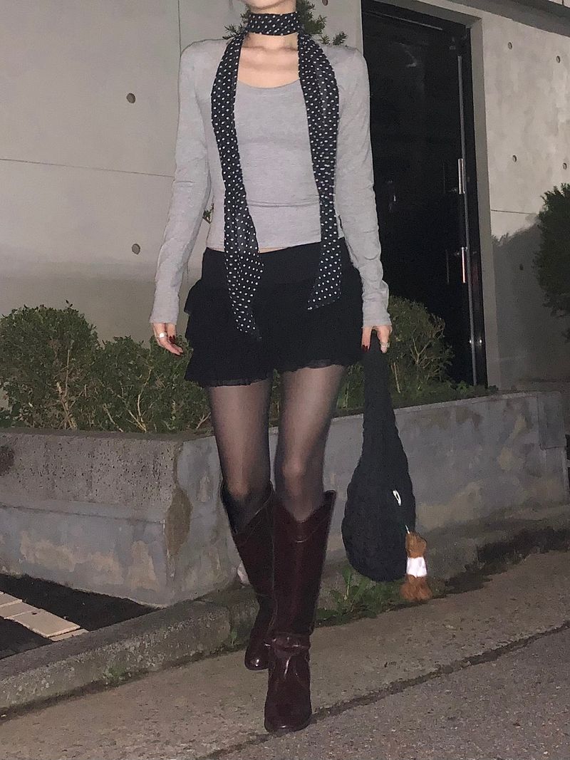 Dot Scarf Set T-Shirt (2colors)