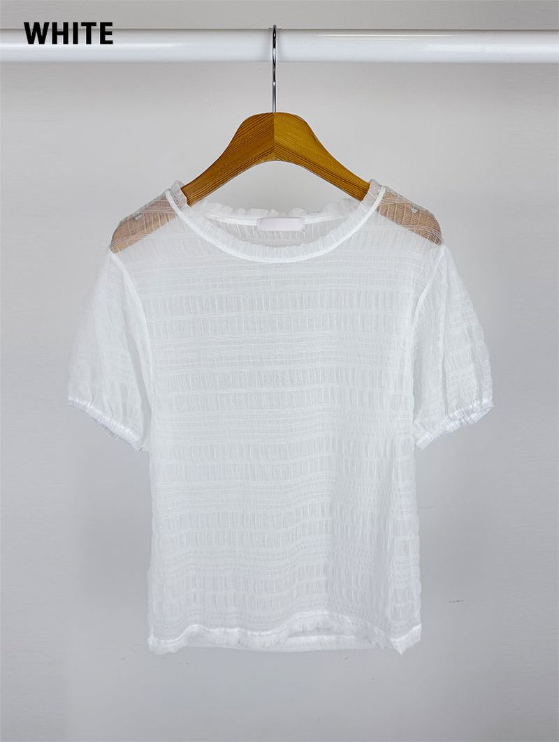 SHEER PUFF BLOUSE (4C)