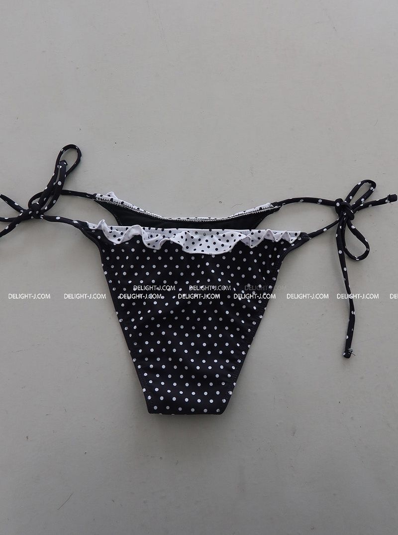 a dot-frilled bikini