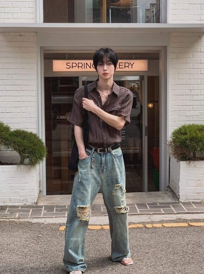 Kuda Damaged Wide Denim Pants