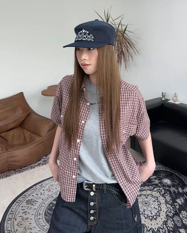 Kea Two-Pocket Crop Check Shirt