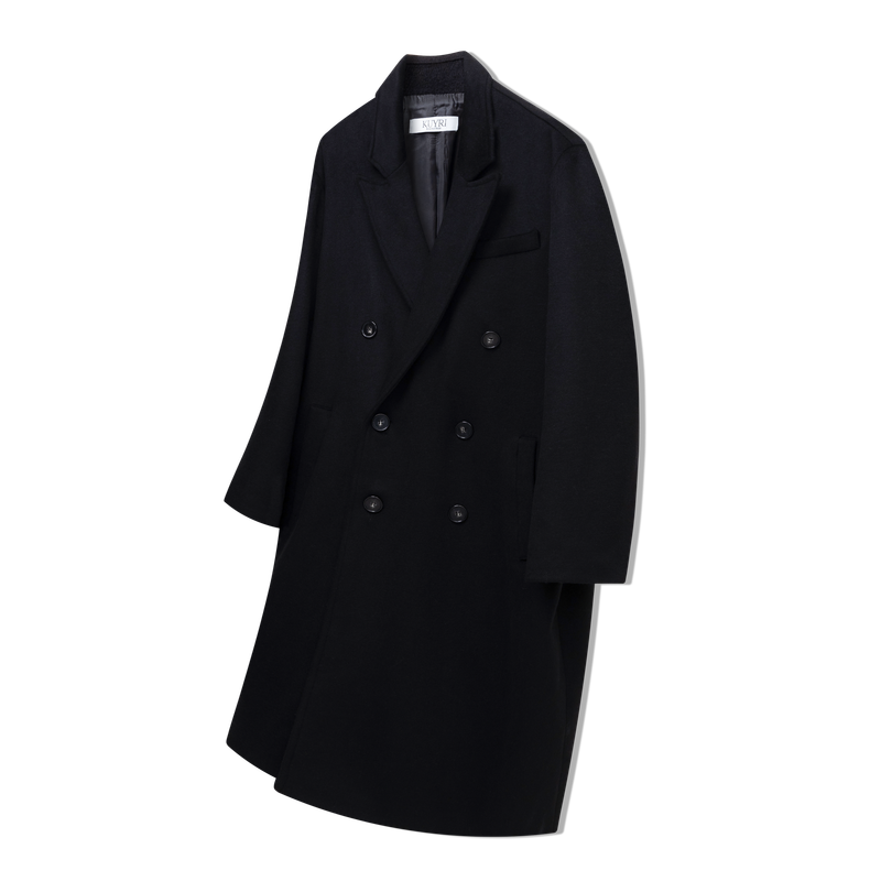 KUYRI（クイリ）の「Merino Wool Overfit Double Long Coat (Classic Black)（Jackets/Outerwear）」