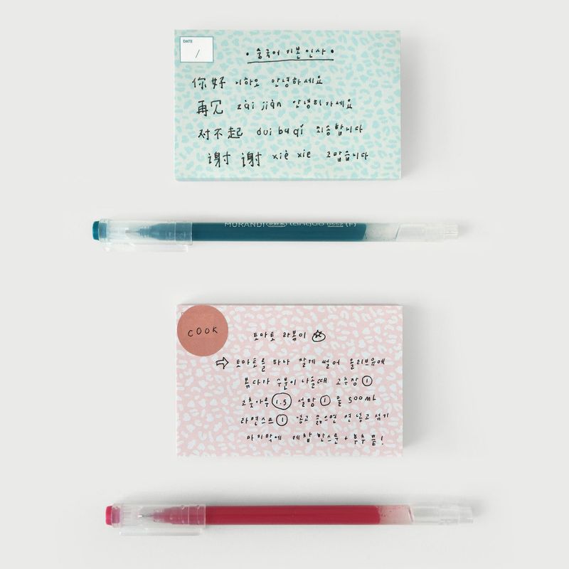 oab leopard memo set / 3 pieces