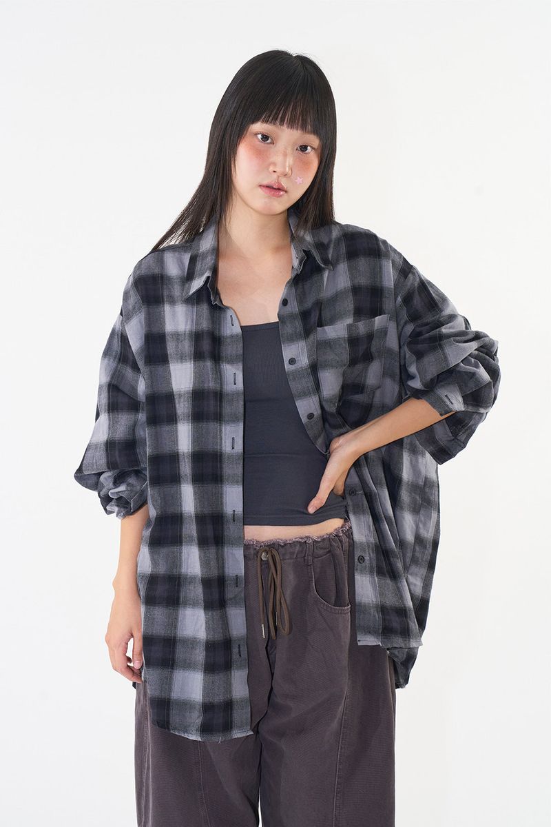 Raucohouse（ラウコハウス）の「Haze over check shirt（Tops）」
