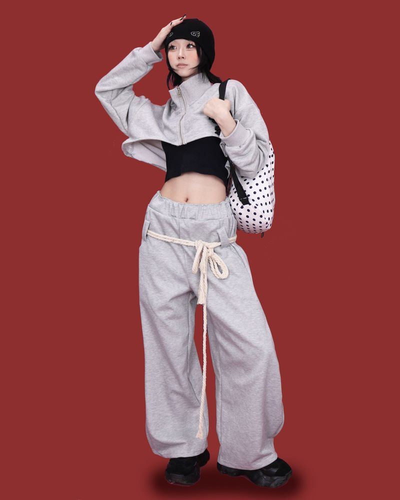 loop wide banding pants