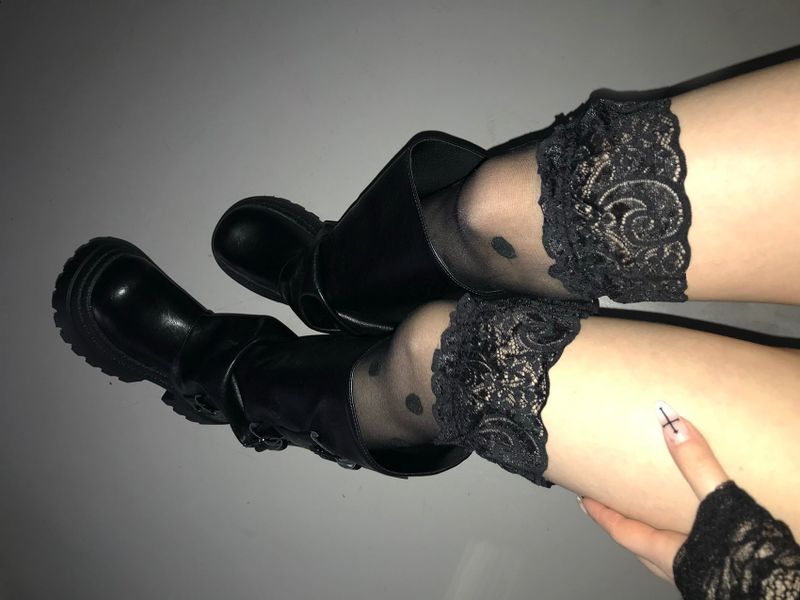Polkadot lace stoking(2 color)