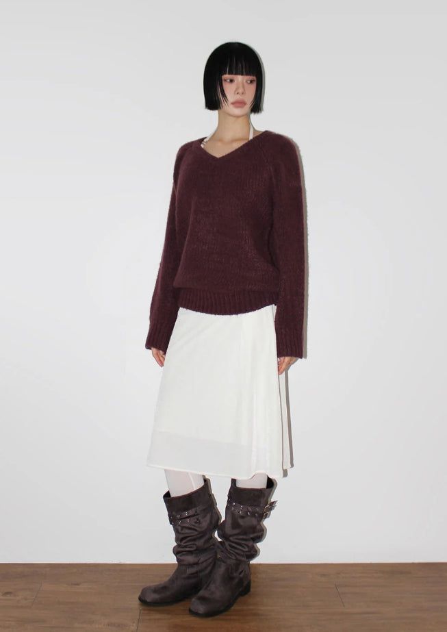 VELVET SHINE MIDI SKIRT 