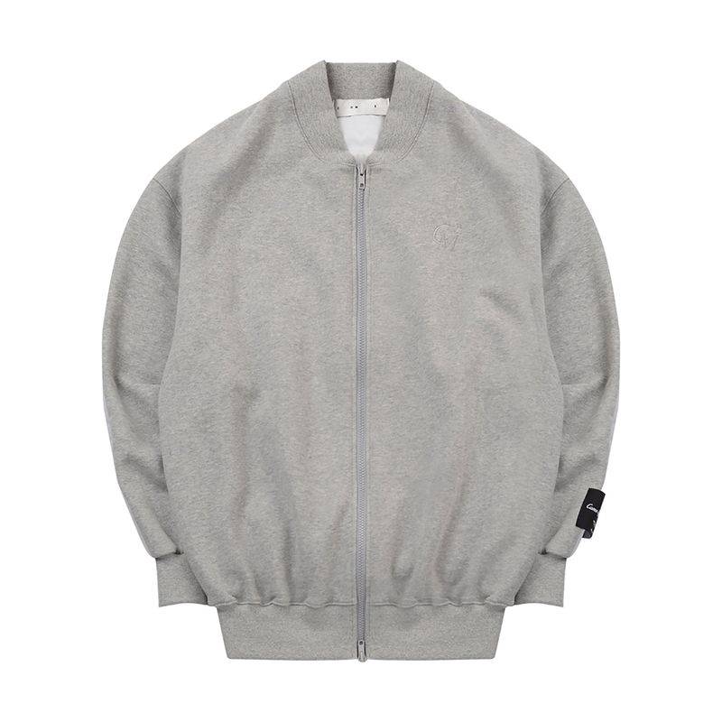 C.O.M.E（シーオーエムイー）の「[UNISEX] Fleece-Back Cotton-Jersey and Padded Shell Zip-Up Sweatshirt (Grey)（Tops）」