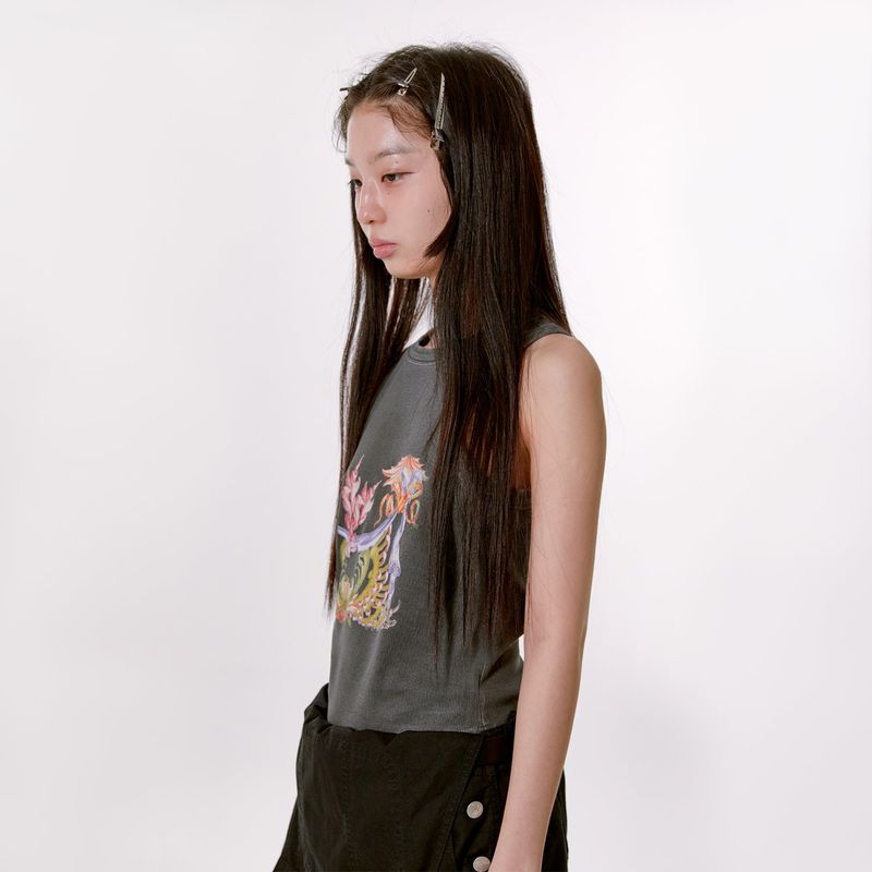 Garden Tank Top (CHARCOAL)