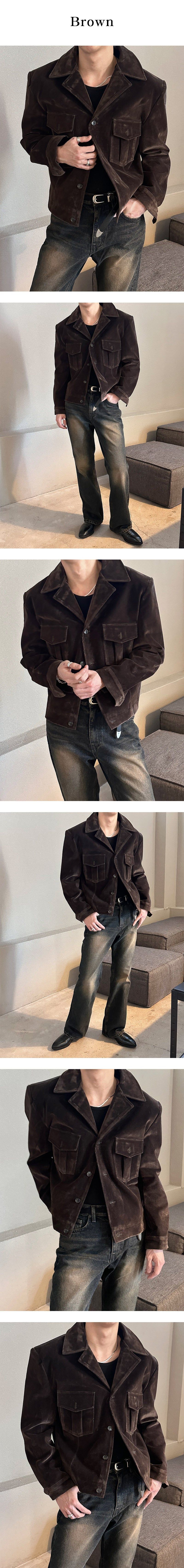 [F/W] Velvet two pocket denim jacket(2color)