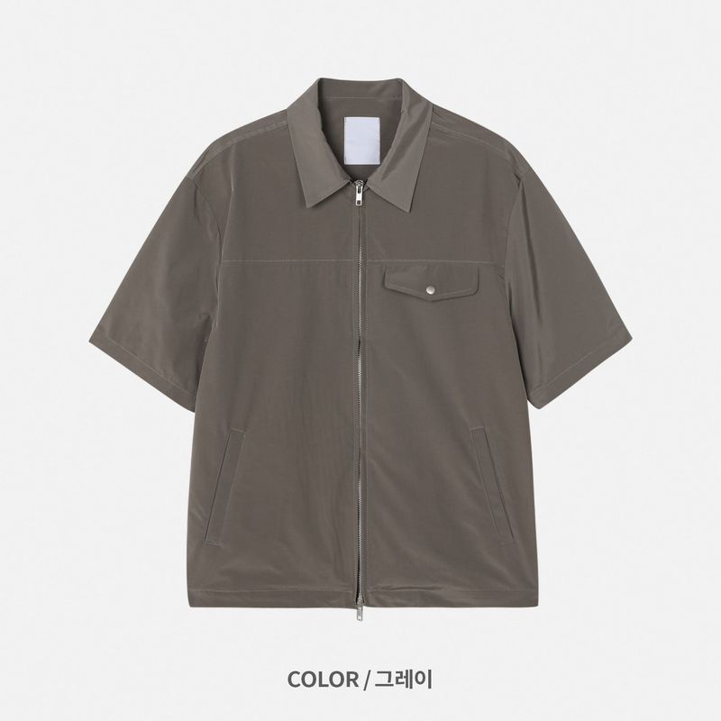 Stream Nylon Short-Sleeve Zip-Up (2 Colors)