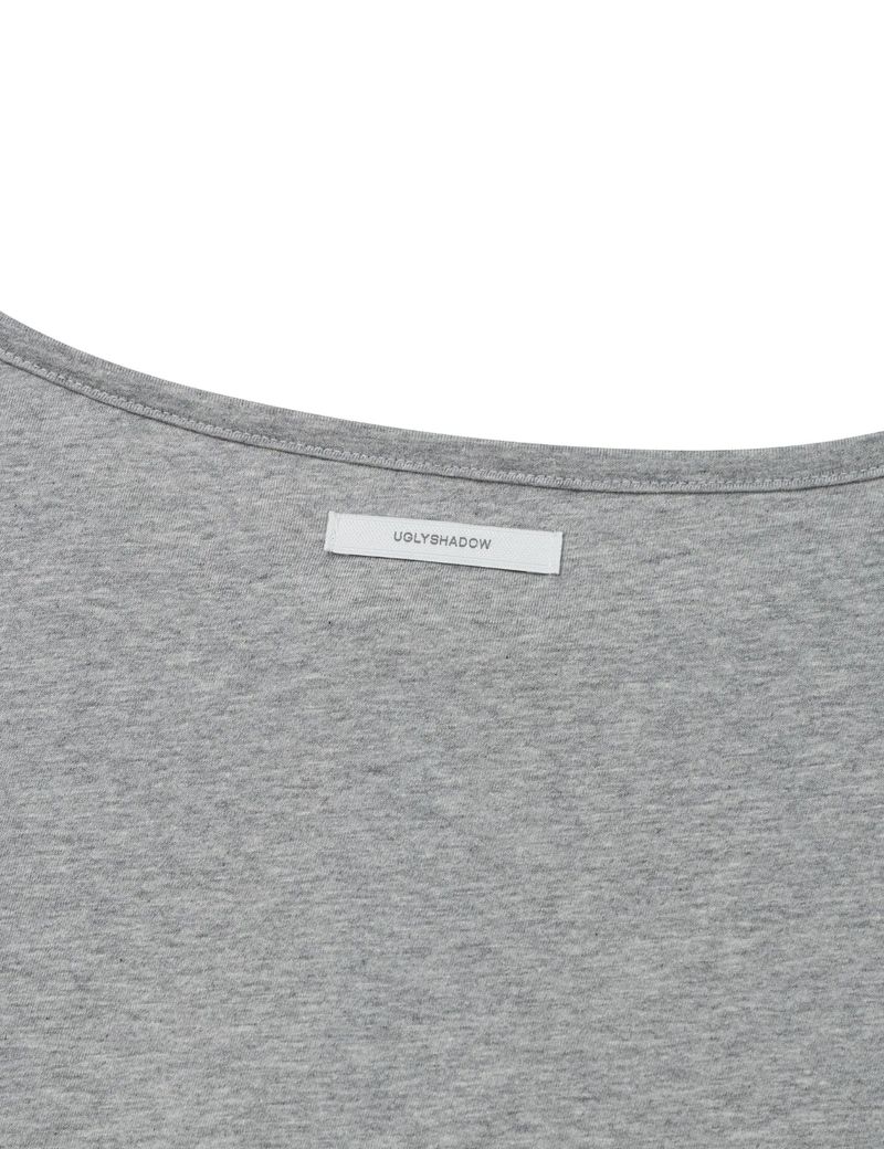 PLACKET RIBBED T-SHIRT(GREY)