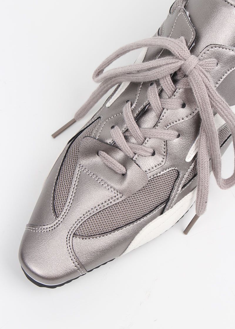 SILVER STILETTO SNEAKERS